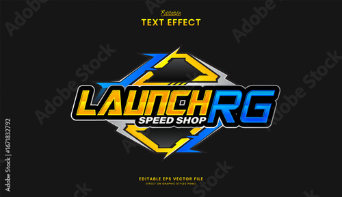 decorative automotive launch racing editable text effect design
