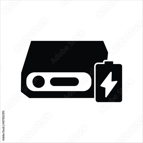 powerbank icons. simple solid vector