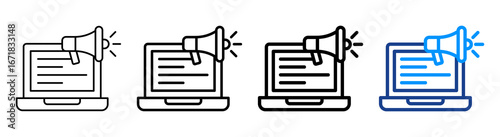 Online Marketing Icon Different Style Outline Collection Set