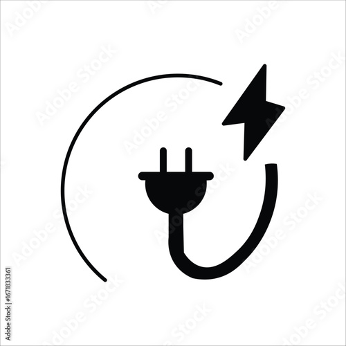 electric icons. simple solid vector