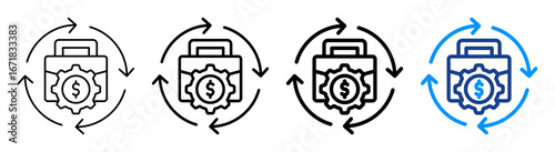 Business Automation Icon Different Style Outline Collection Set