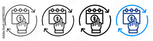 Subscription Model Icon Different Style Outline Collection Set