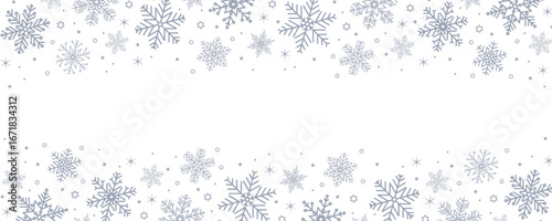 christmas banner with snowflake frame vector illustration