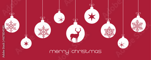 christmas bauble decoration with snowflakes and deer vector illustration