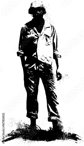 Grunge black and white zombie illustration for halloween design