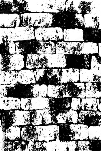 Wallpaper Mural High contrast black and white stencil of textured brick wall for urban design Torontodigital.ca