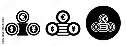 Currencies Icon Collection Glyph & Mixed Style