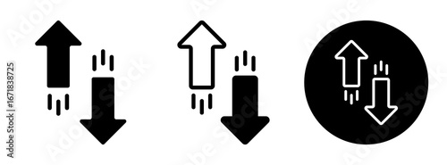 Up And Down Arrows Icon Collection Glyph & Mixed Style