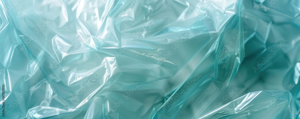 Obraz premium Abstract background of transparent crumpled plastic wrap .