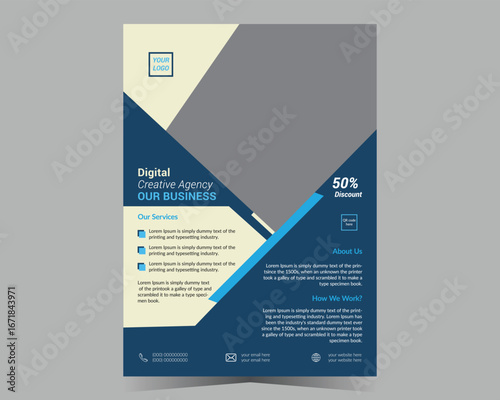 Corporate business flyer design and vector template.