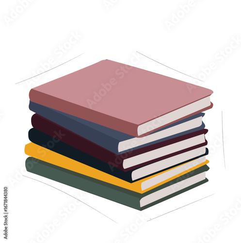 stack of books. Books of different colors stacked in a stack. 