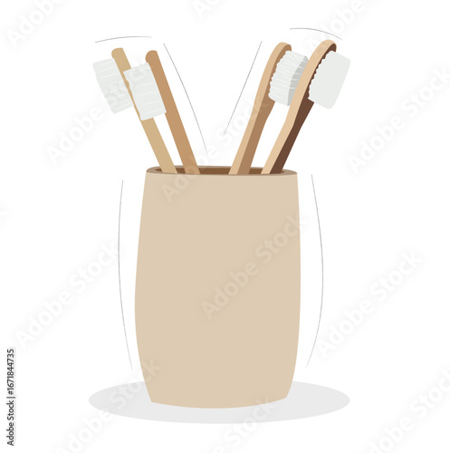 Toothbrushes in cup, Toothbrush and cup icon 