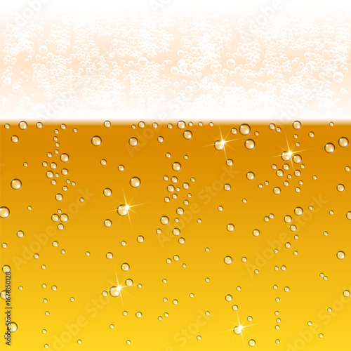 Beer Bubbles on Fresh Beer