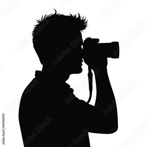 Black Silhouette of a Man Holding a Camera photography 3