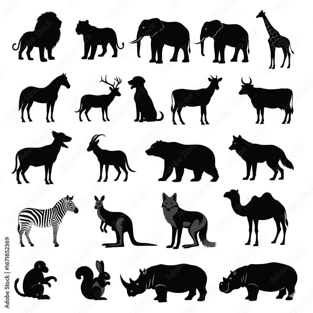 Obraz premium set of animals silhouettes
