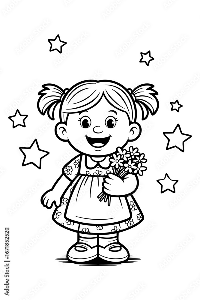 Fototapeta premium little girl with a gift