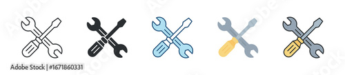 Tools Icon Set Multiple Style Collection