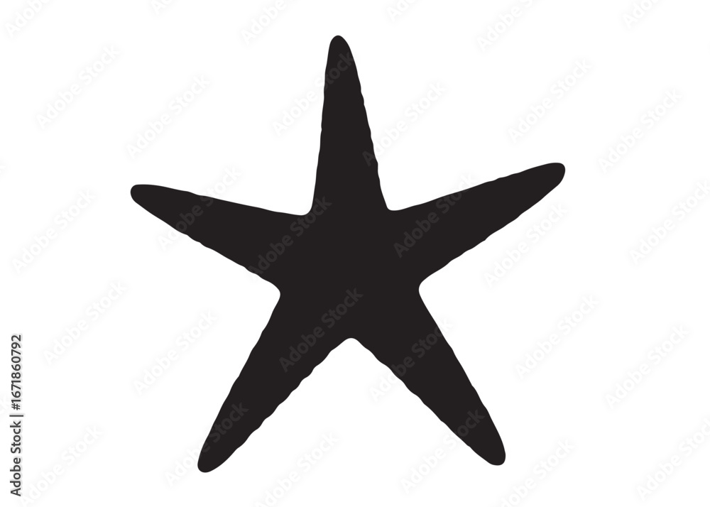 Fototapeta premium starfish logo silhouette vector, starfish silhouette vector illustration, black starfish silhouette logo vector, sea animals starfish logo silhouette vector on white background.
