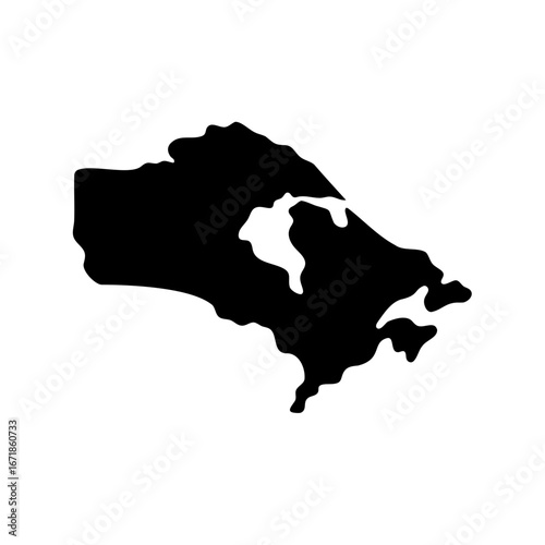 High contrast illustration of the outline of the state of Michigan