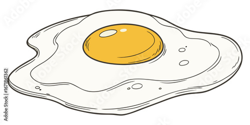 A realistic image of two sunny-side-up eggs cooking in a black cast iron skillet. The eggs have bright yellow-orange yolks and set white edges, sprinkled lightly with black pepper. The skillet sits on