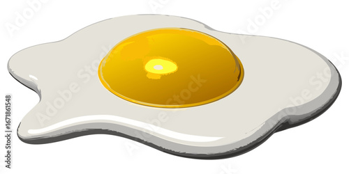 A realistic image of two sunny-side-up eggs cooking in a black cast iron skillet. The eggs have bright yellow-orange yolks and set white edges, sprinkled lightly with black pepper. The skillet sits on