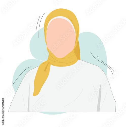 Young Arabic business woman wearing hijab. Arabian Woman Face Covered with Hijab.

