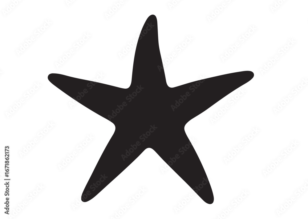 Fototapeta premium starfish logo silhouette vector, starfish silhouette vector illustration, black starfish silhouette logo vector, sea animals starfish logo silhouette vector on white background.