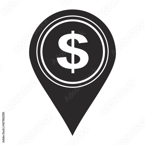 Location Pin with Dollar Sign map marker currency