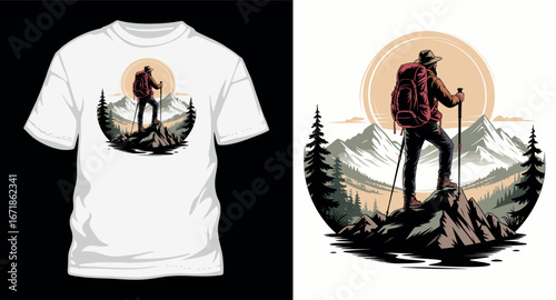 mountain t shirt design, adventure t shirt design, hiking t shirt design.