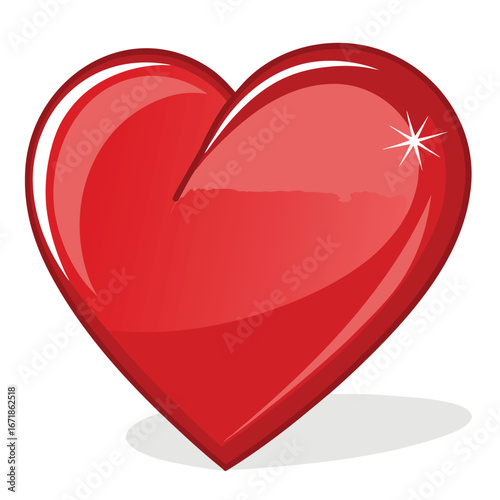 Shiny Red Heart With Sparkle love romance