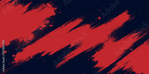 Red halftone dots blue color pattern gradient grunge texture background. Dot pop art comic sport style vector illustration. Eps10
