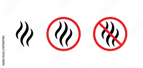 Smell & Odor Icons Set – Fresh, Bad Smell, Odorless, Fragrance Free Signs