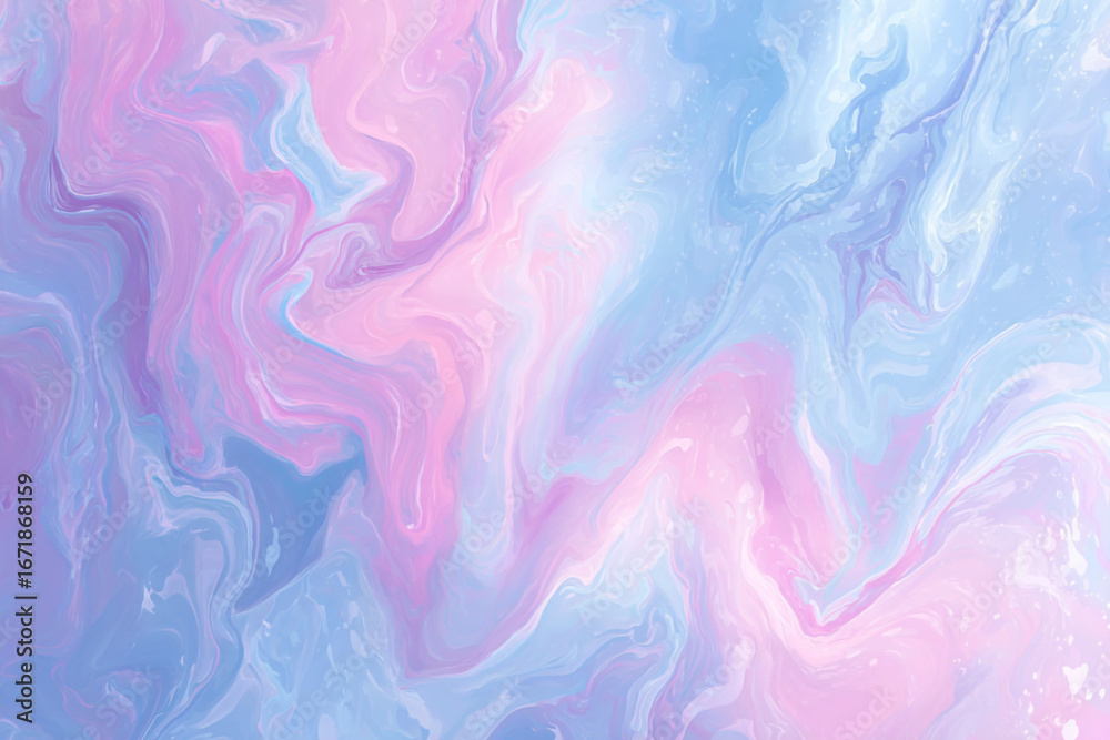 Fototapeta premium Pastel pink and blue abstract marble swirl design background texture