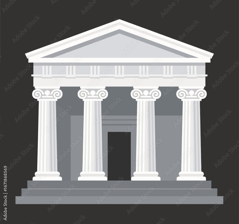 Fototapeta premium Classical Temple at Dusk with Grand Columns