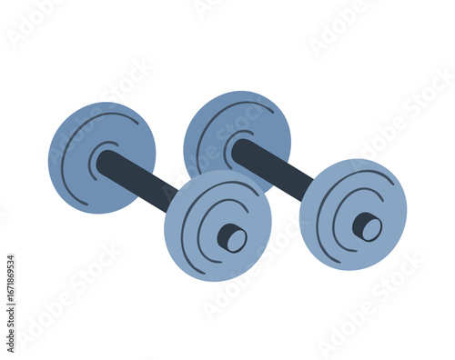 Two dumbbells isolated on white background