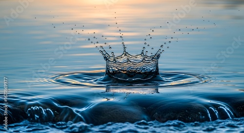 Captivating water splash with a crown shape, showcasing motion, energy, and the beauty of nature