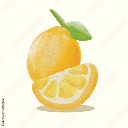 adoroble lemon watercolor vector design 