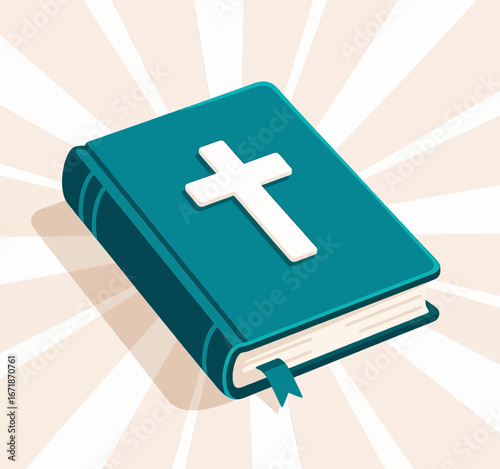Divine Bible with Cross in Radiant Light