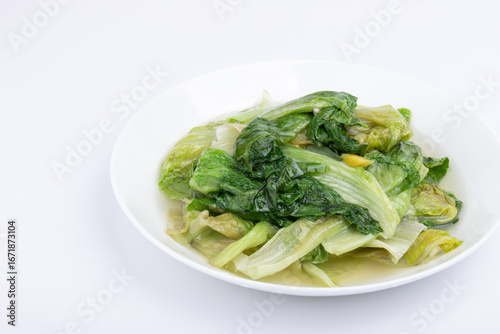 Photos Stir-fried lettuce on the plate