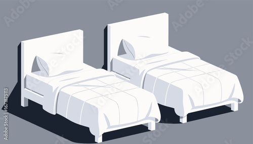 Minimalist Twin Beds in Cozy Neutral Room