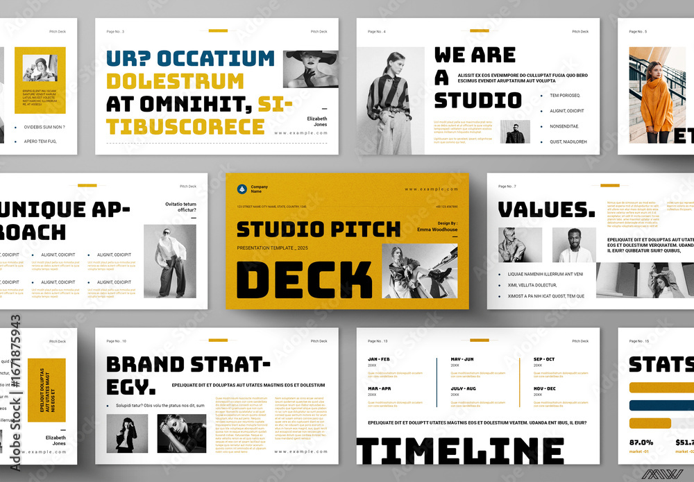 Pitch Deck Presentation Template Design Layout Stock Template | Adobe Stock