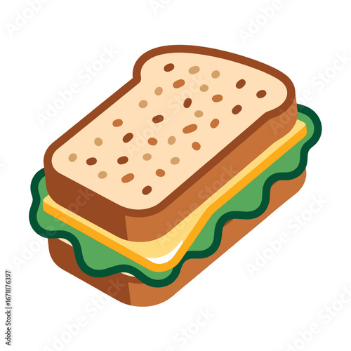 Sandwich Delight: Crisp Bread, Fresh Lettuce, Creamy Cheese