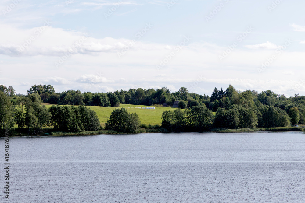 Fototapeta premium Lakeside Rural Landscape