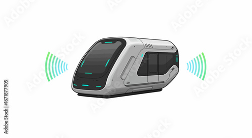 Futuristic autonomous vehicle design with wireless communication elements