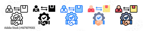 Vendor Management icon Multi Style Vector Illustration
