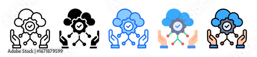 Cloud Service Management icon Multi Style Vector Illustration