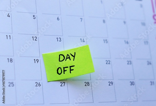 Bilde på lerret Day Off Marked on Calendar