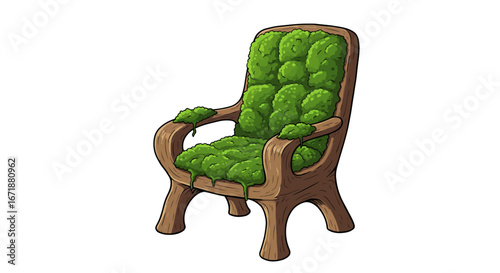 Eco-friendly armchair design with lush greenery cushion inspired by nature