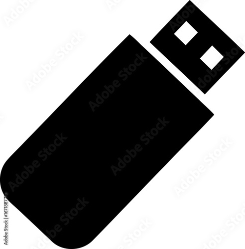 Simple usb flash drive icon for digital storage and data transfer