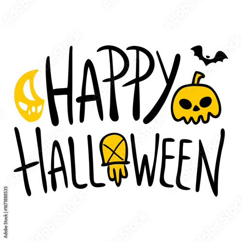 Happy Halloween Spooky Nighttime Scene Horizontal Background